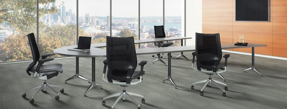 U-shaped conference room table