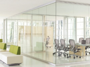 Teknion Optos seamless glass wall system