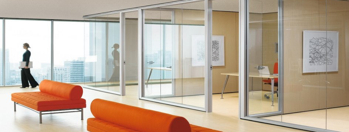 glass wall system for individual meeting rooms
