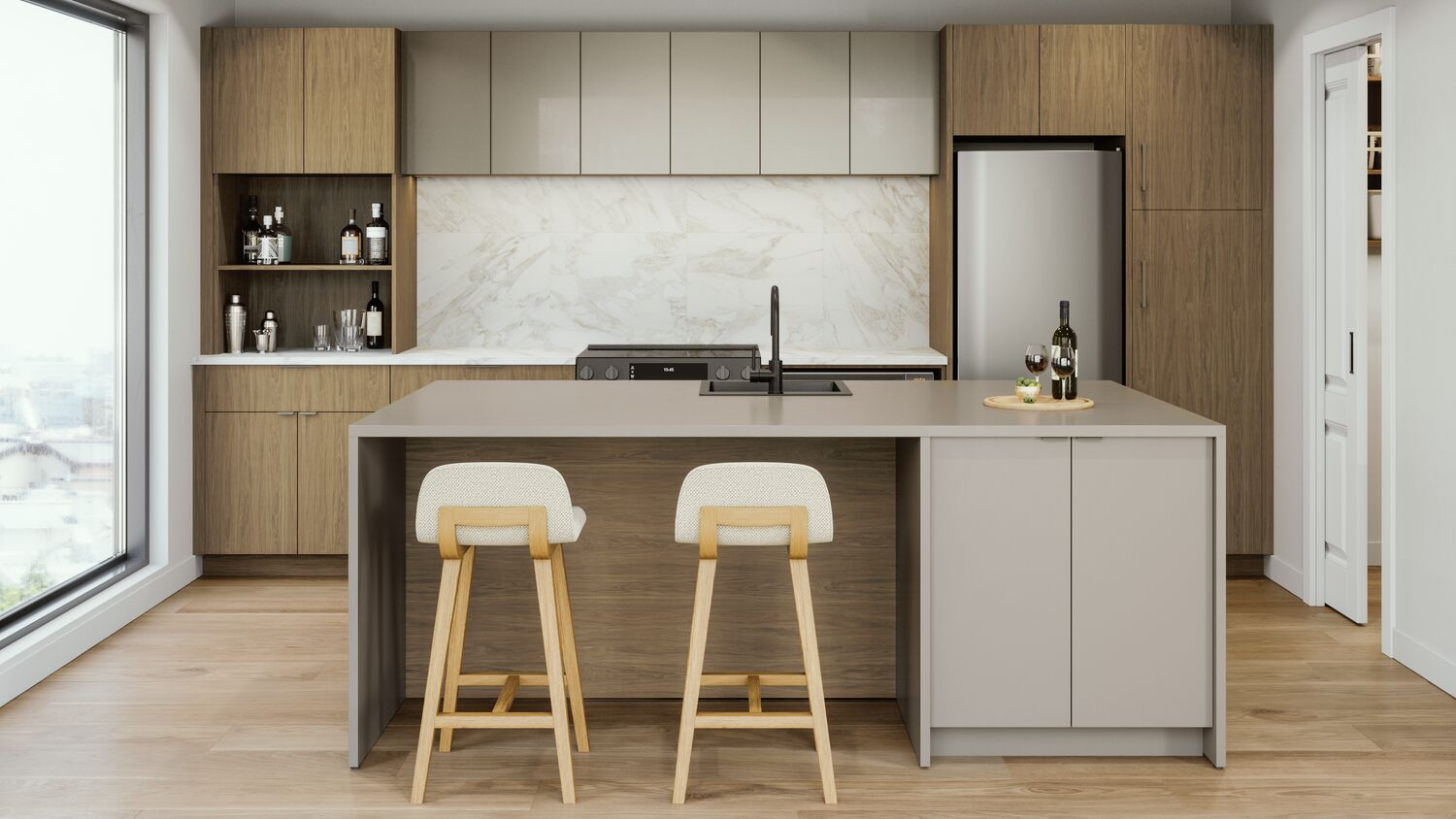 -18-RESIDENTIAL-Linear-Kitchen-with-Island